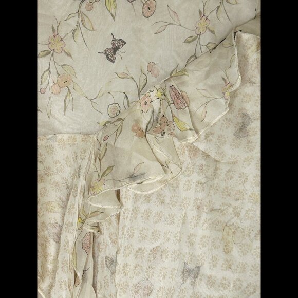 RENEE BARDOT 100% Silk Floral Skirt Layered Soft Flowy Fairy Princess SIZE SMALL - Picture 2 of 5